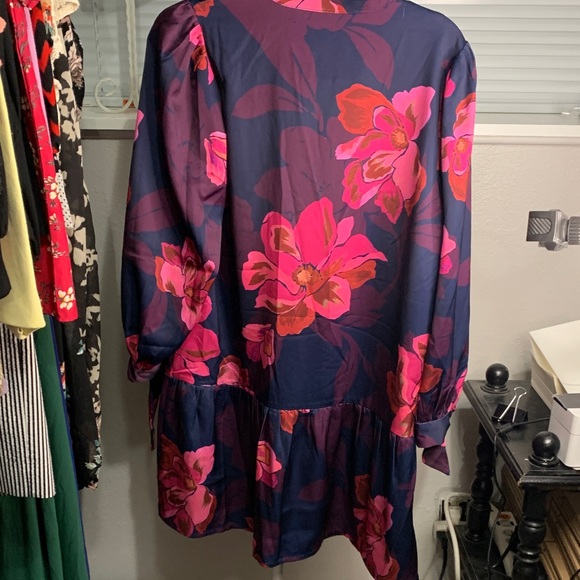 Adelyn Rae Floral Midi Dress in Pink and Blue - Picture 6 of 7